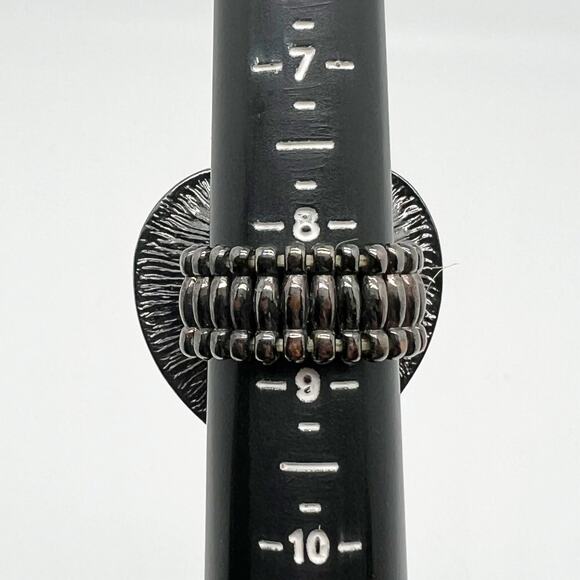 Lot of 3 Large Statement Elastic Cocktail Rings - Flower - Heart -Dangle Beads - Picture 4 of 11